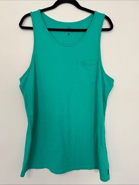 Rip Curl Men’s Tank XL Teal Green 100% Cotton Sleeveless Top Summer Beach Swim